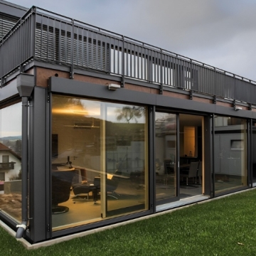 Văn phòng lắp ghép cửa kính