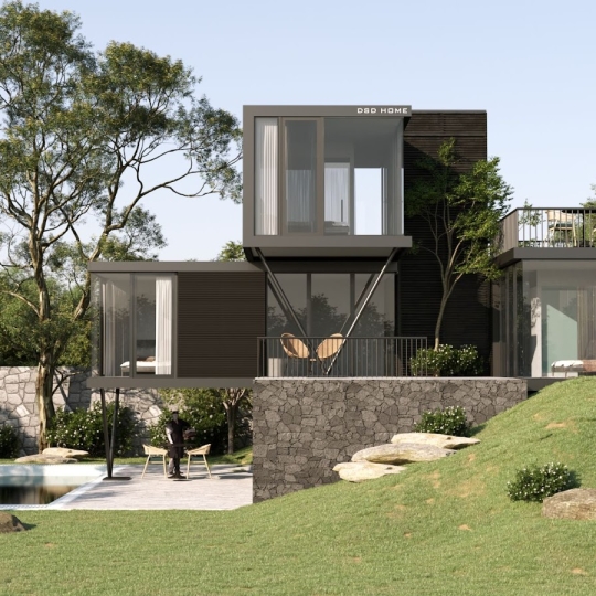 Mẫu nhà lắp ghép 2 tầng hiện đại, tinh tế